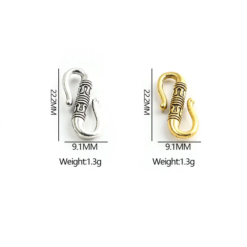 20pcs Antique Style Zinc Alloy S Shaps Buckle Charm Connectors Bracelet Necklace Connect Clasps Diy Jewelry Findings Accessories