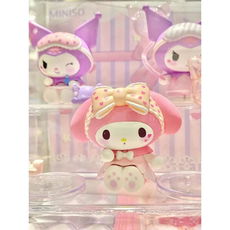 Original MINISO Sanrio Melody Kuromi Doll Animal Action Figure Model Toys Gifts Collection Ornament Decoration Holiday Gift