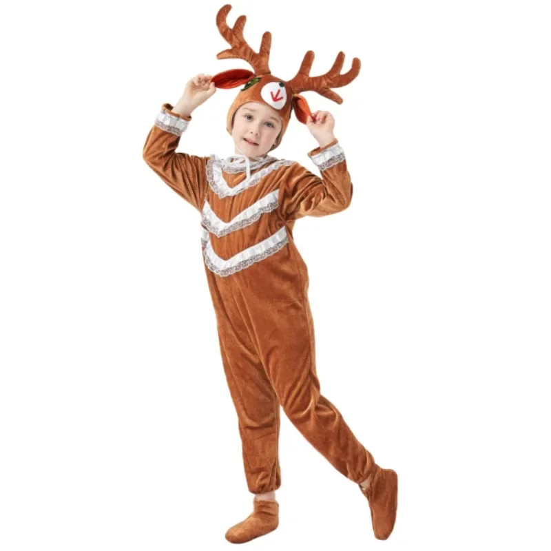 RT01 ハロウィンキッズボーイズガールズリトルアニマルジャンプスーツ恐竜タイガーオオカミウサギキリン子供コスプレスーツ漫画 Anim * Jk2