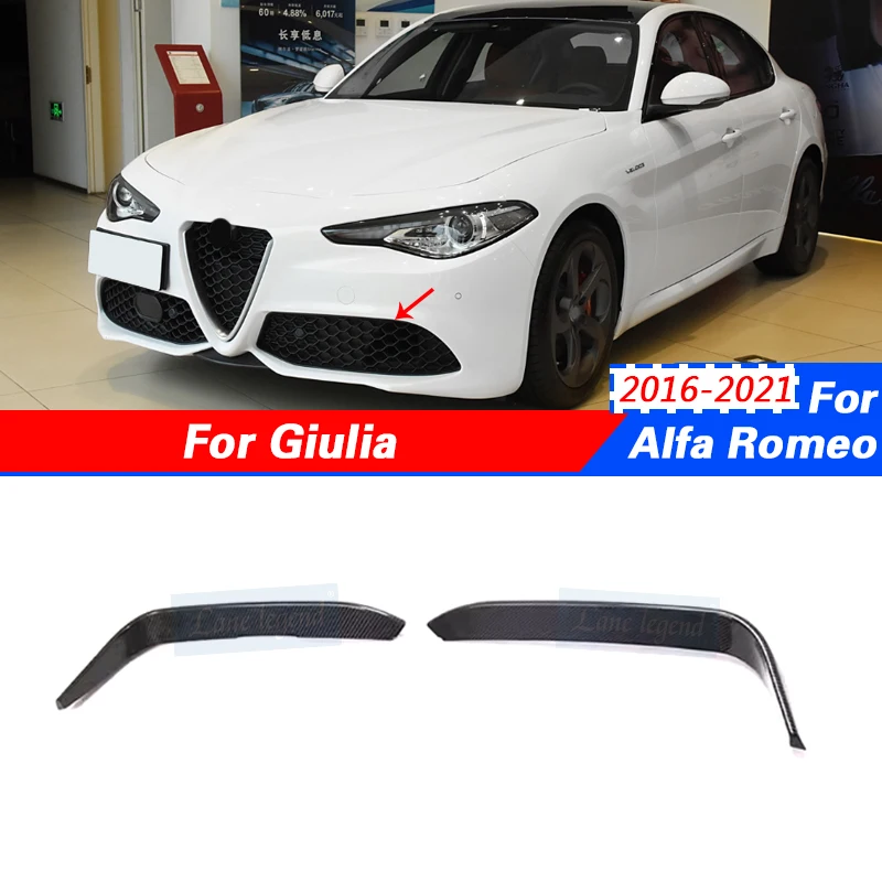 

Car Front Bumper Canards Fins Fog Light Covers for Alfa Romeo Giulia Sports Type 2016-2021 Car Front Splitters Carbon Fiber
