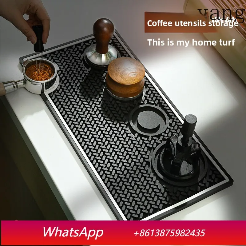 YJQ Coffee Press Powder Cloth Powder Storage Mat Table Mat Non-slip and Waterproof PVC Coffee Tool Mat
