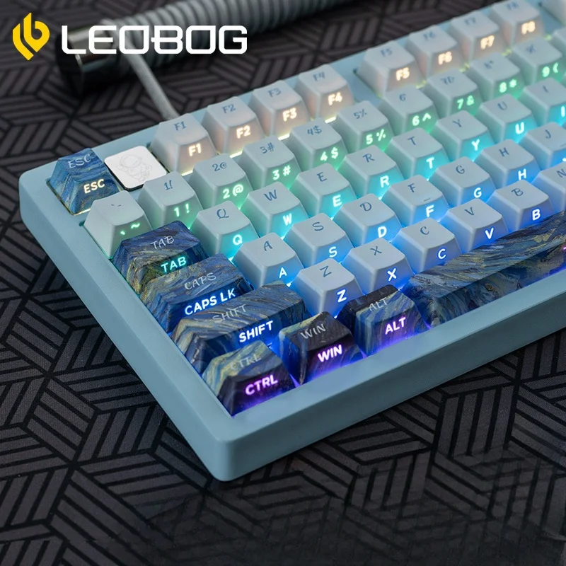 

Leobog Themed Side Engraved Keycaps 130keys Cherry Profile Pbt Hot Sublimation Personalized Mechanical Keyboard Keycaps