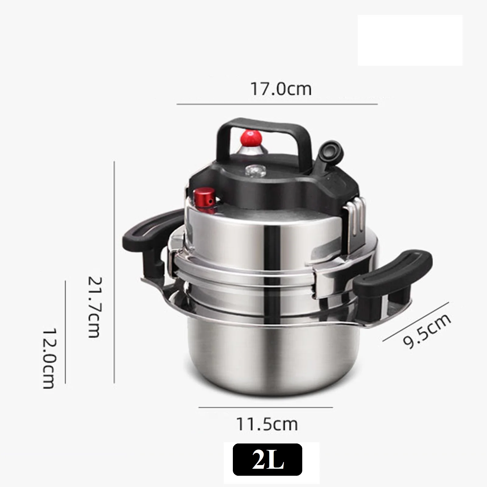 Micro Panela de Pressão Portátil com Alça, 2L, 304 Aço Inoxidável, Acampamento ao ar livre, Mini Panela de Pressão Doméstica, Quick Cook, 5 mins