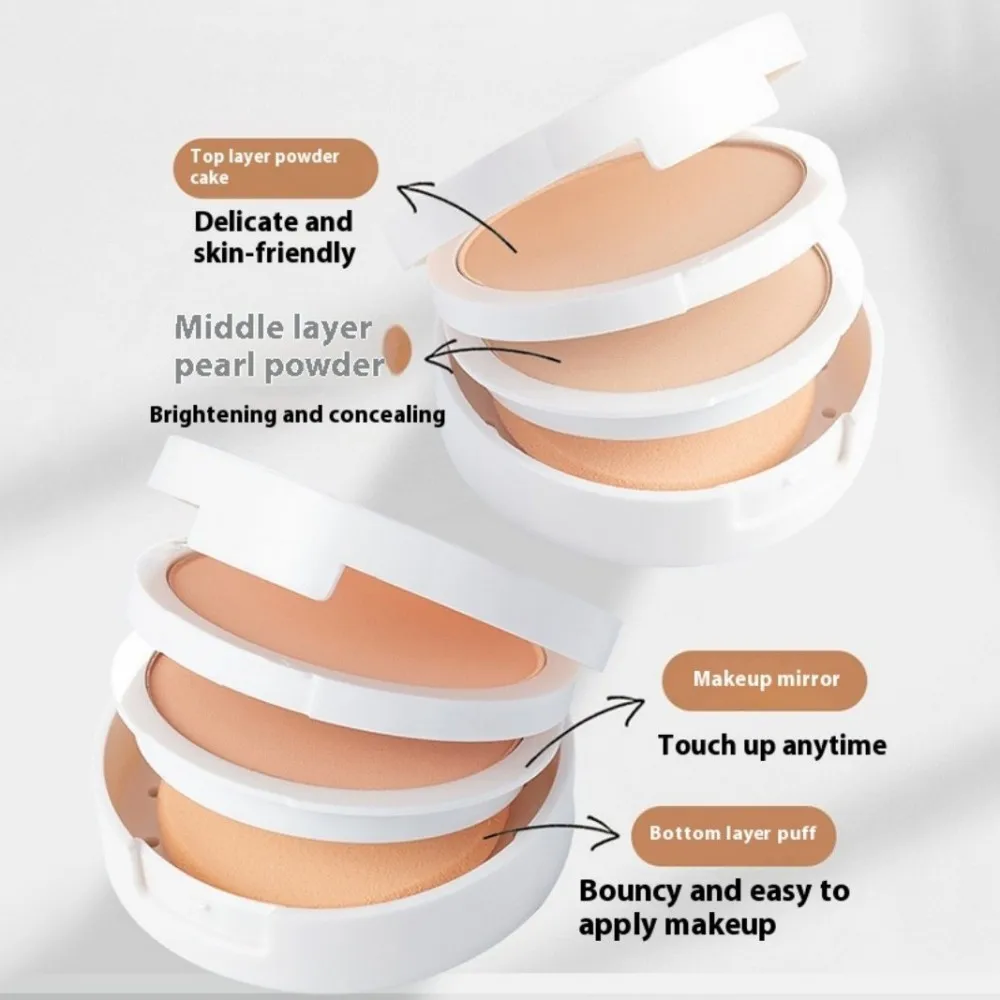 TLM TAILAIMEI 双方向ケーキコンパクトパウダー（パフ付き）マット仕上げフェイスパウダーメイクアップオイルコントロール軽量プレストパウダーP105