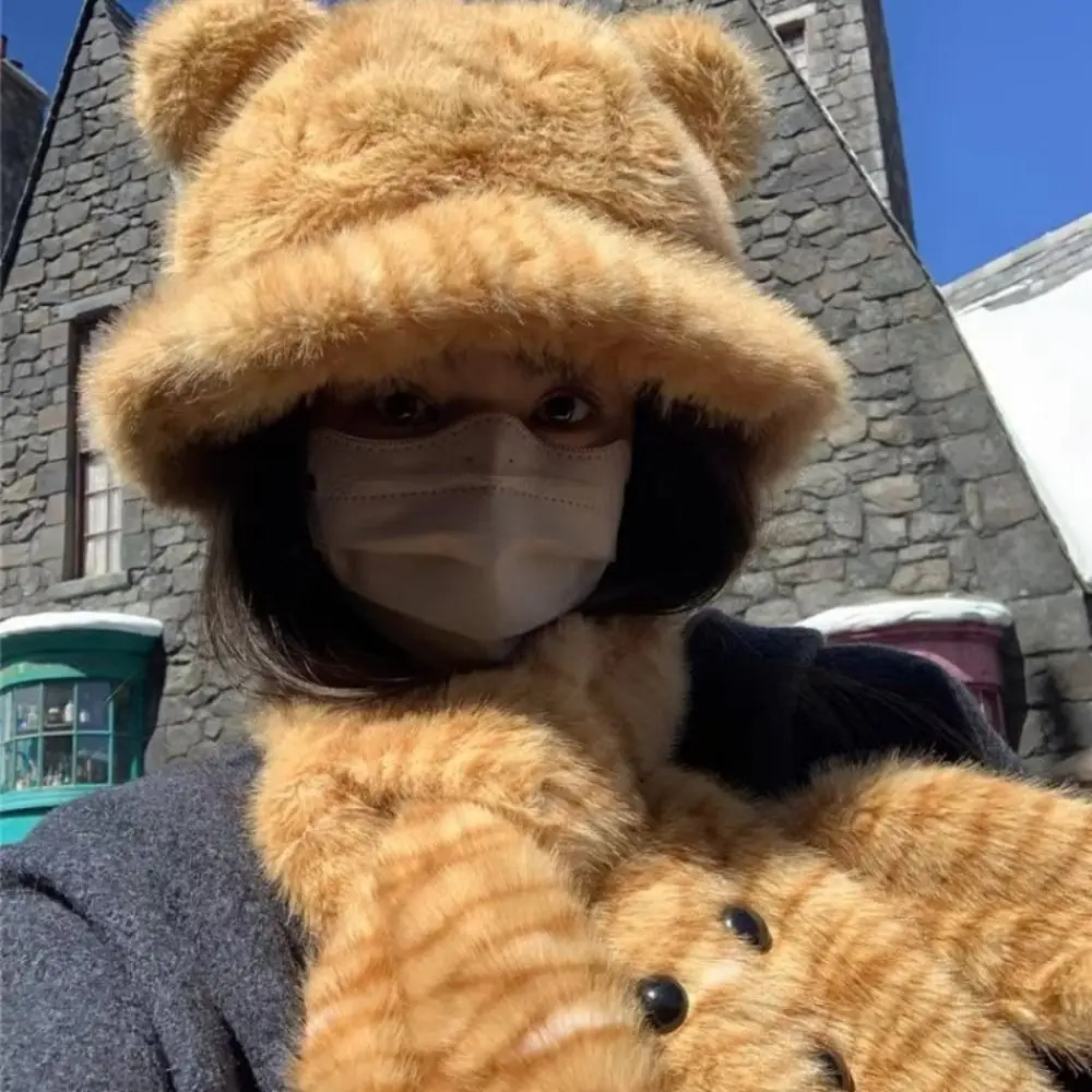 

Модный мягкий теплый шарф-ушанка в стиле котенка Harajuku с леопардовым принтом Y2K, шарф-наушник, милые субкультуры, зимние наушники для езды на велосипеде