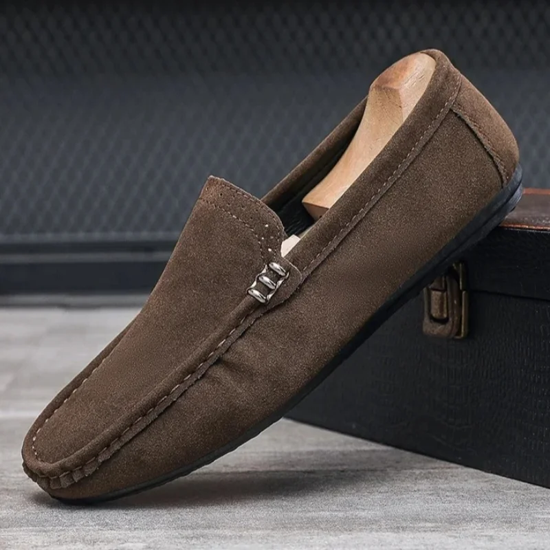 Men Loafers Suede Casual Shoes Male Lazy Shoes Breathable Comfortable Slip-on Driving Shoes
