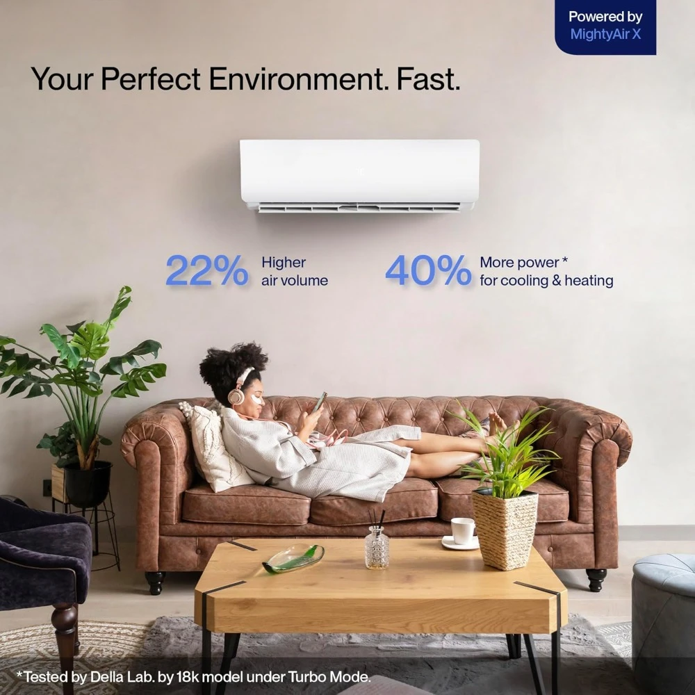 12000 BTU Mini Split Air Conditioner Work with Alexa with 1 Ton Pre-Charged Heat Pump Ductless Inverter System, 19 SEER2