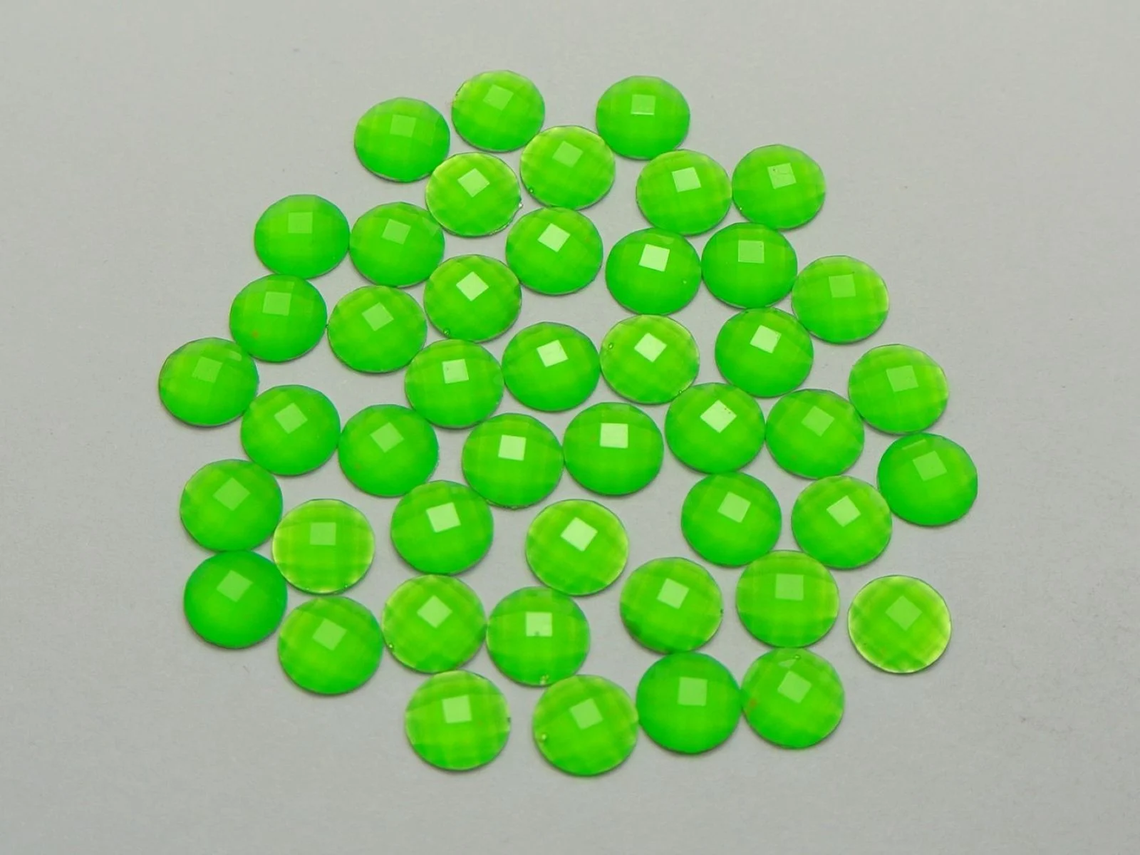 200 Mixed Neon Color Flatback Acrylic Round Rhinestone Gems 8mm No Hole