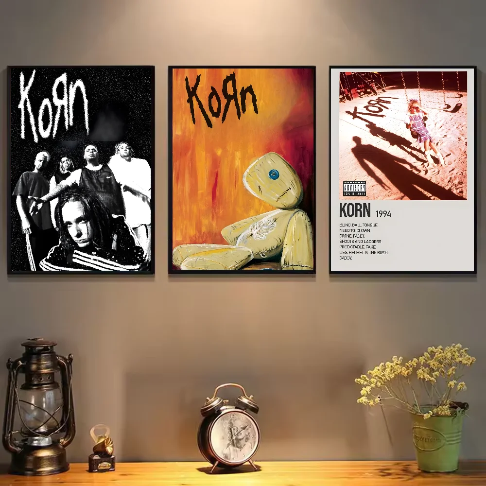 1pc Korn Rock Band Music Poster HD art sticky wall waterproof home living room bedroom bar aesthetic decoration