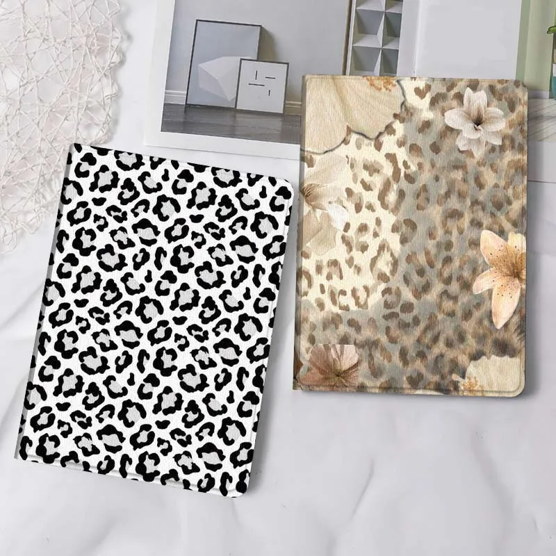 

Черно-белый чехол для планшета с леопардовым принтом для Samsung Tab Galaxy S6 S11 A A7 A8 A9 A11 10.1 10.4 10.5 Plus Lite