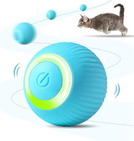 Interactive Cat Ball Toy, Intelligent Cat Toys with LED Lights, Automatic Moving Rolling Ball for Indoor Cats