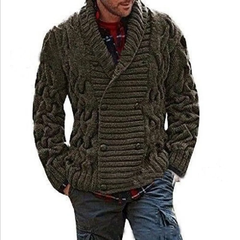 Nice autumn winter Pop sweater European and American men's cardigan large knitted sweater coat