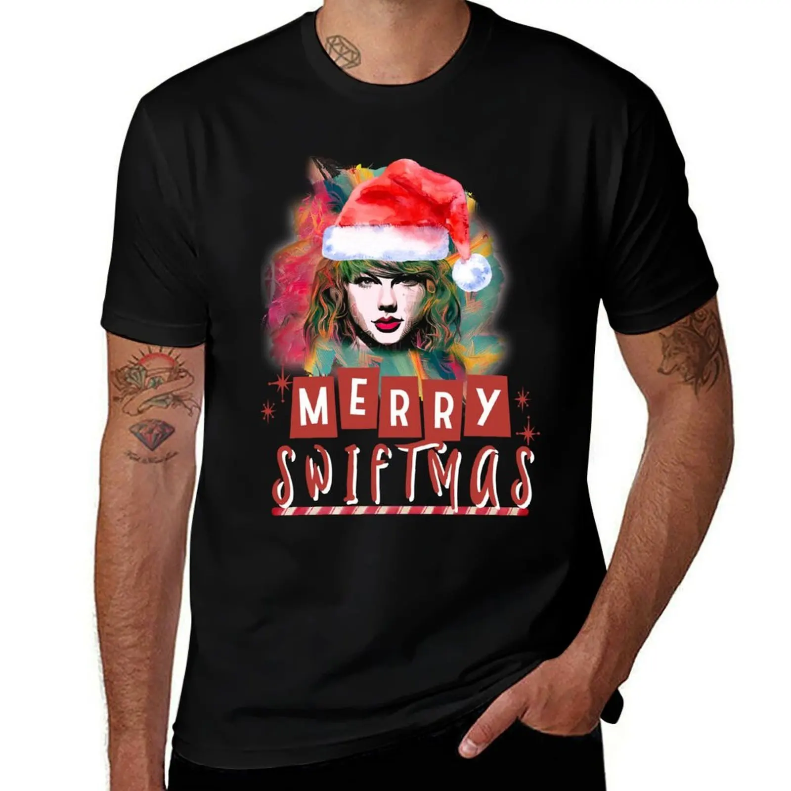 Original Gift Ideas Swiftmas,Merry Swiftmas funny holidays gift idea for swifty men women T-Shirt Basic Solid Tee for Daily Use