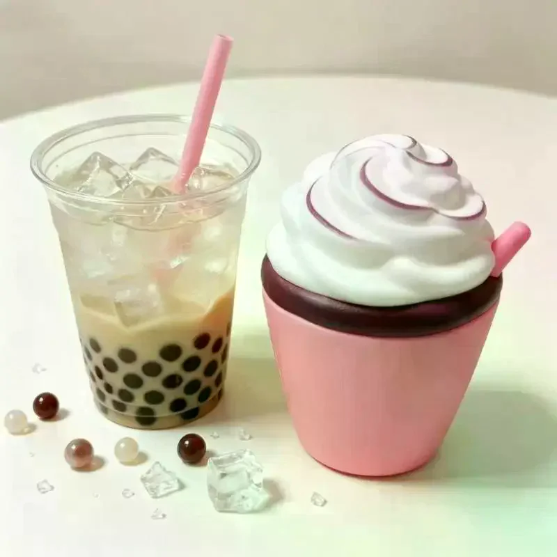 Soft Simulated Milk Tea Cup Squeeze Toy Stress Relief Slow Rebound Fidget Toys Home Decor Friends Best Gift Anti-Stress 1/3pcs