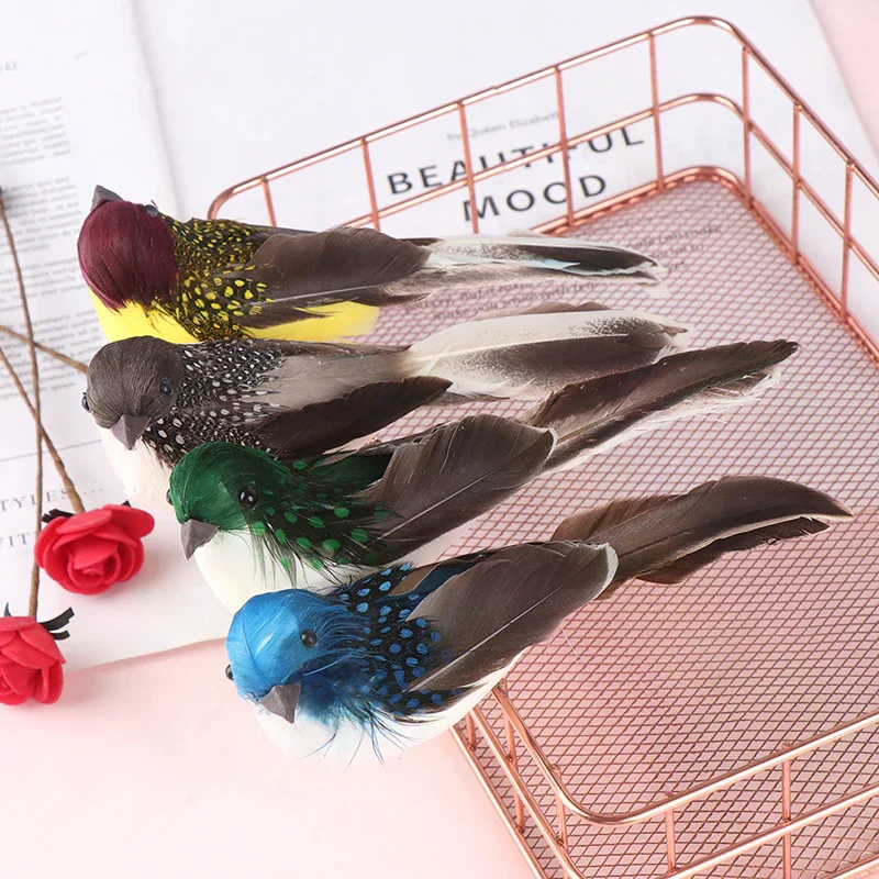 1Pcs 3D Fake Craft Birds Artificial Foam Feathers Birds Home Garden Wedding  Birthday Party  Home Decor Fake Sparrow