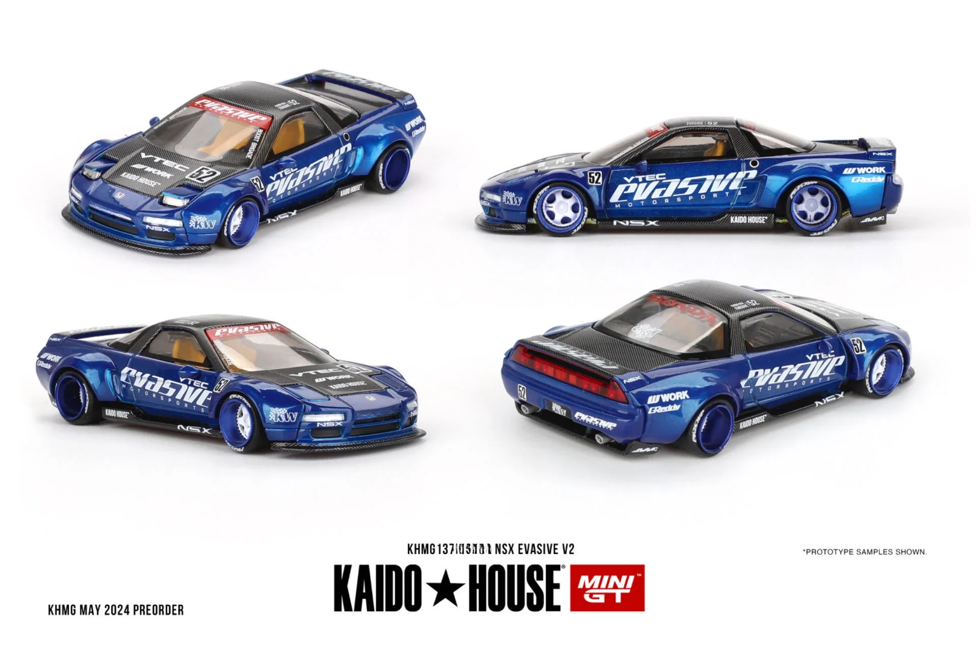 

**Preorder**Kaido House + MINIGT 1:64 NSX Evasive V2 Синяя литая под давлением модель автомобиля