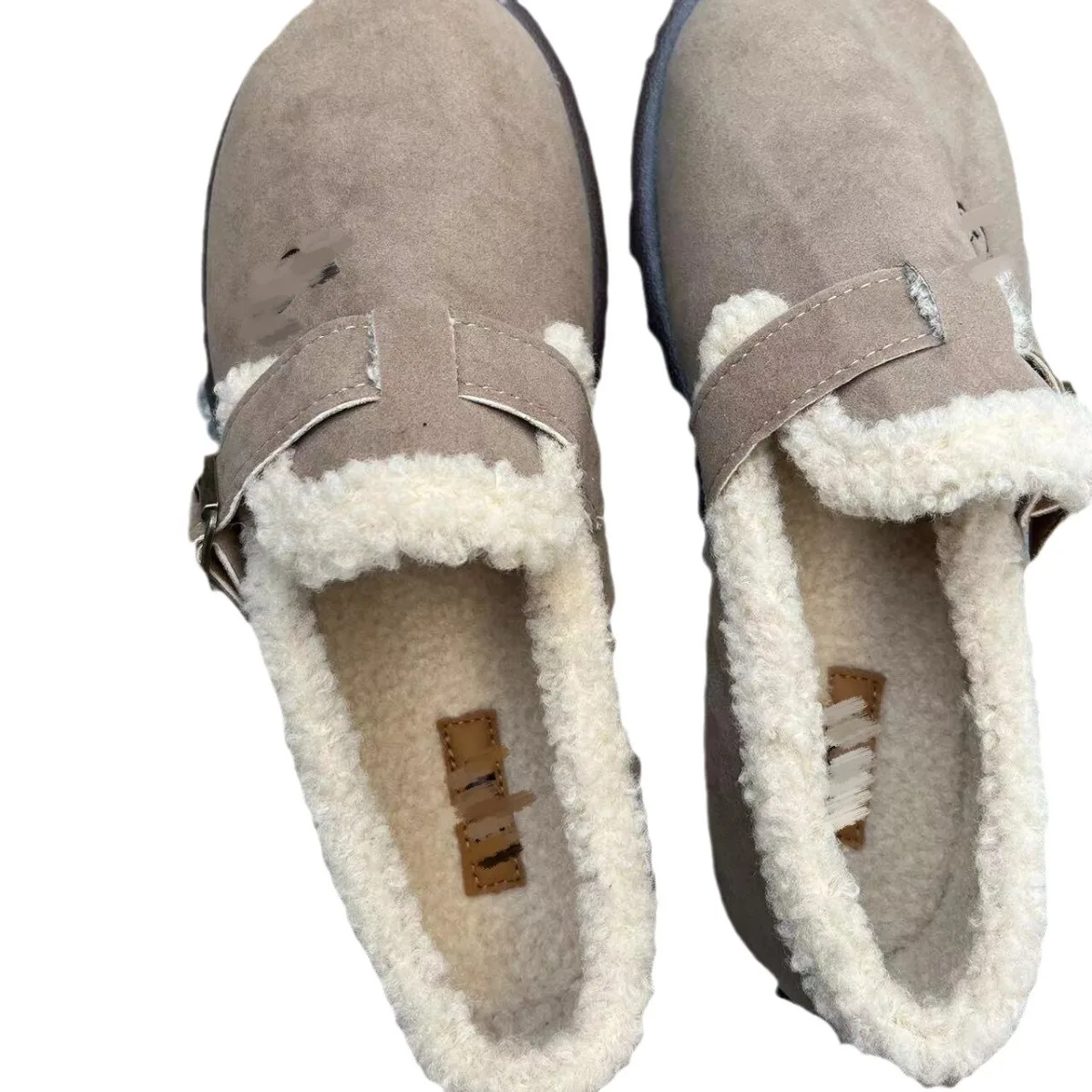 Comfortable Fur Classic Clogs for Women Winter New Fashion Cork Insole Plush Slipper with Arch Support Cozy Furry Suede Shoes