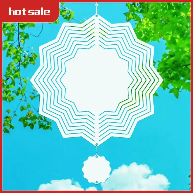 

A74P-4 Pack 8 Inch Sublimation Wind Spinner Blank Sublimation Blanks Stars Flower Shape Ornament For Yard Garden Decoration