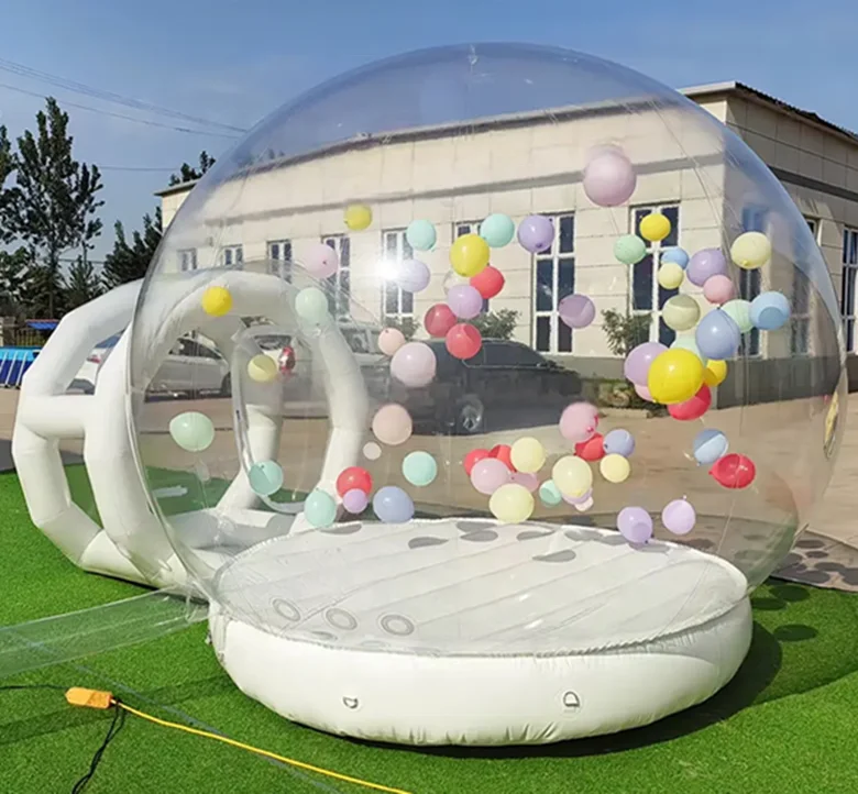 

Commercial Inflatable PVC Trampoline Bubble House with Blower White Unisex Wedding Bounce Bouncy Castle with Inflatable Balloon