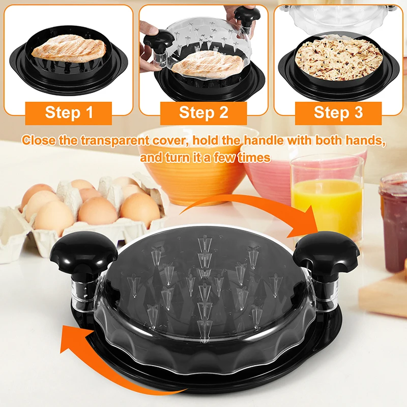 1PC Chicken Shredder Tool Meat Breast Shredding Separation Mincing Grinder Machine With Lid For Shredding Chicken Pulled Beef