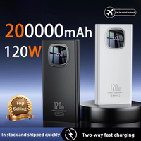 200000 mAh Large capacity Wireless Power Bank PD120w Fast Charging Portable External Battery For Iphone Xiaomi Samsung