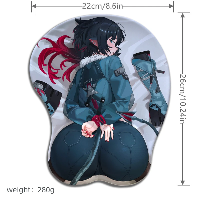 لوحة ماوس Nfsw Zenless Zone Zero Jane Doe Ass المعبأة من Blister Packed Anime Desk Mat Gamer Special مع مسند للمعصم