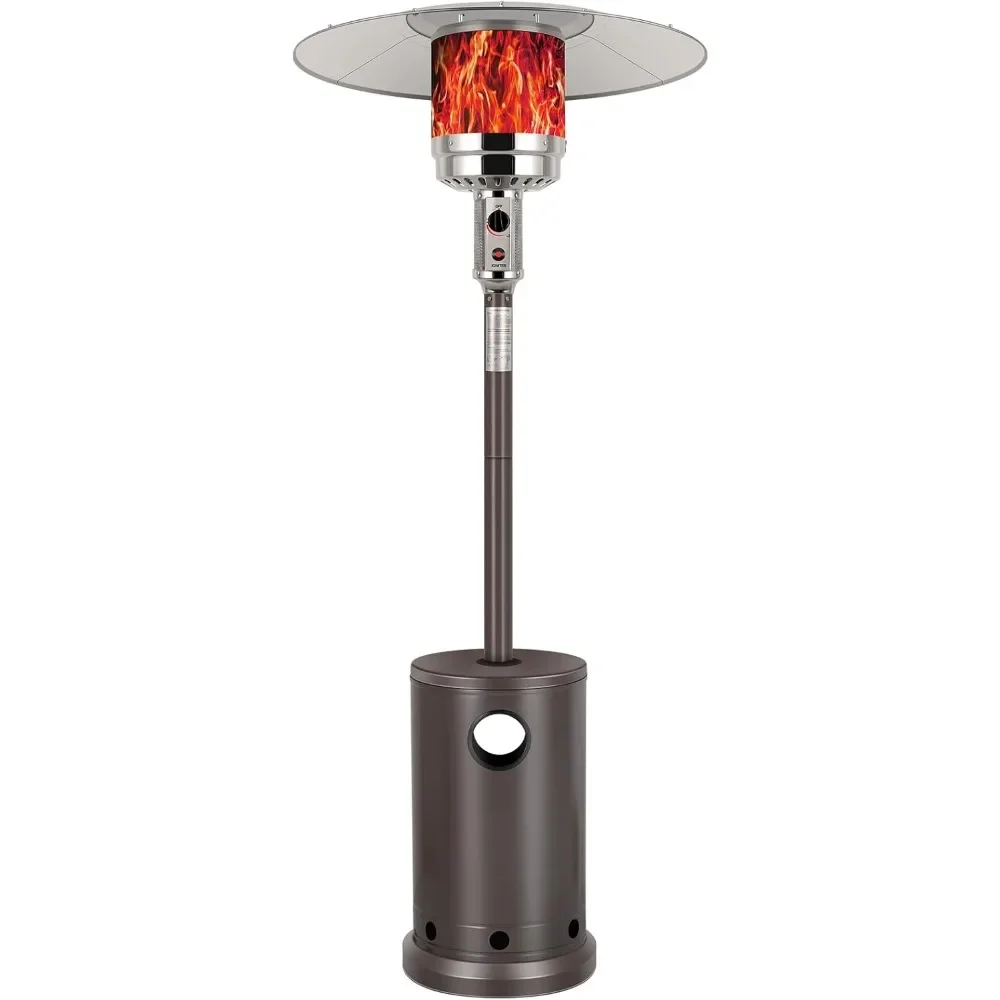 50,000 BTU Propane Patio Heater with Table Design, Stainless Steel Burner, Triple Protection System, Wheels