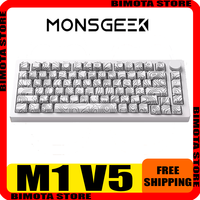 MONSGEEK M1 V5 Keyboard RGB Tri mode Mechanical Keyboard Contour PBT Keycaps Hot Swap 8000mah Keyboard Custom Office Accessory