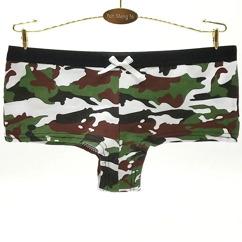 Hot Selling 1pc/Lot Camouflage Letter Printing Cotton Girl Boxer Underwear Women\'s Panties Ladies Briefs 89263