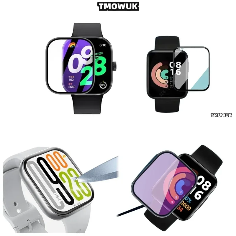 For Xiaomi Redmi Watch 2 3 4 5 Lite Active, Sleek PMMA, Anti-Fingerprint Screen Guard