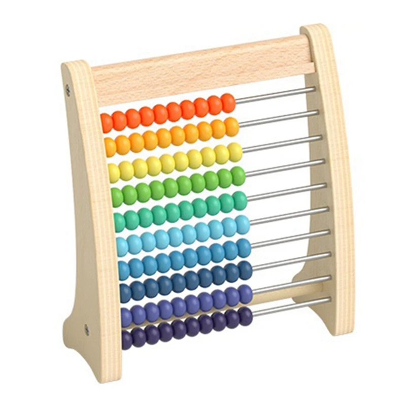 HOT-Mathematics Calculation Stand, Addition And Subtraction Number Recognition Artifact, Wooden Abacus