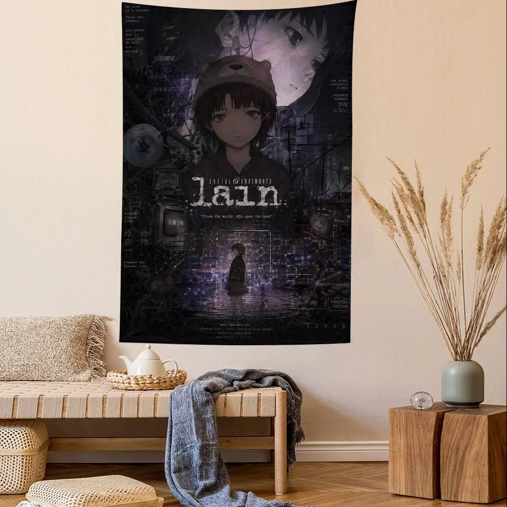 Anime S-Serial E-Experiments Horror L-Lain Game Backdrop Decoration Children Birthday Baby Shower Boy Girl Happy Birthday Party