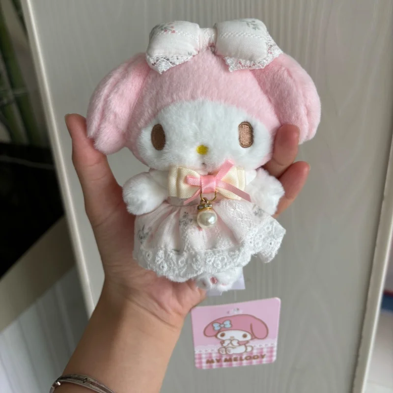 12CM Sanrio My Melody Skirt decoration Skirt Genuine doll Backpack belt dual-use plush pendant Desktop decoration doll girlfrien