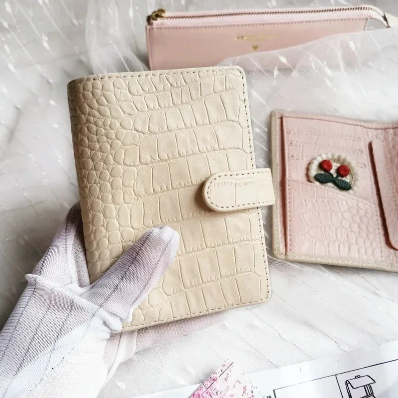 New Genuine Leather 5Rings A8 Mini M5 Loose-Leaf Hand Account Notebook Wallet Portable Notepad Agenda Organizer Cowhide Diary