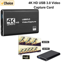 4K  USB 3.0 Video Capture Card 1080P 60fps HD Video Recorder Grabber For OBS Capturing Game Card Live