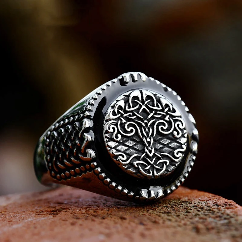 

Vintage Viking Tree of Life Rings for Men Stainless Steel Nordic Celtic Yggdrasil Ring Fashion Amulet Jewelry Gifts Dropshipping