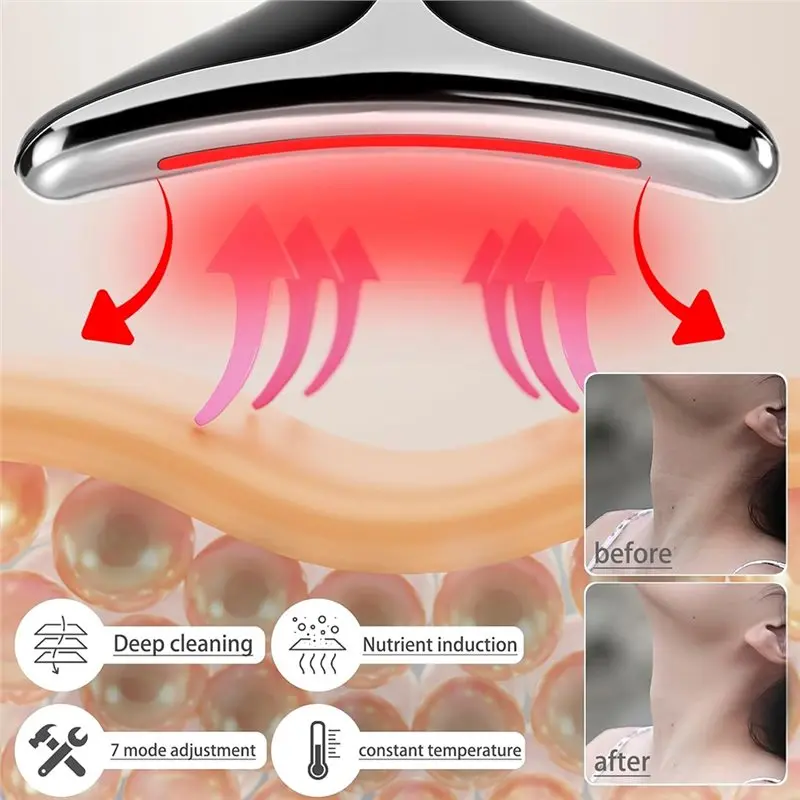 ABVI-Gezichts- en nekmassager Nekrimpel Heet kompres Massager Thuis gezichtsverzorgingshulpmiddelen