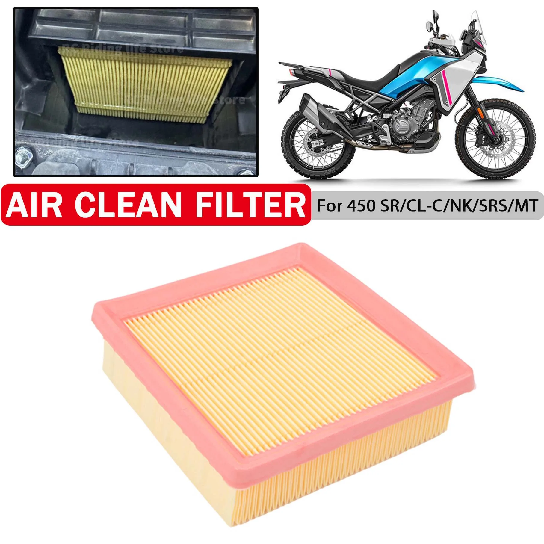 

Motorcycle Air Filter Intake For CFMOTO 450SR 450CL-C 450NK 450SRS 450MT 450 SR CL-C NK SRS MT Element Air Purification Cleaner