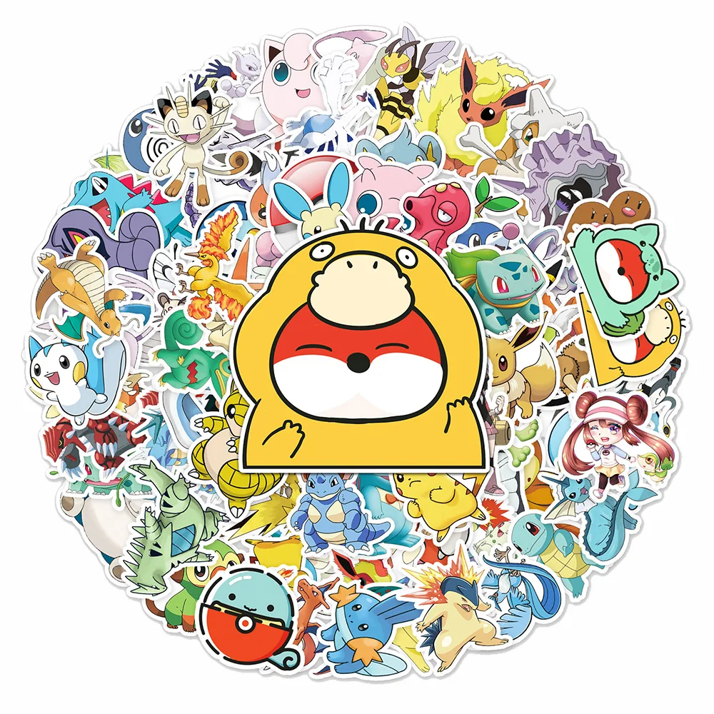 

10/30/50/100PCS Cool Cartoon Pokemon Graffiti Stickers Waterproof DIY Laptop Phone Cute Pikachu Anime PVC Sticker Decals for Kid