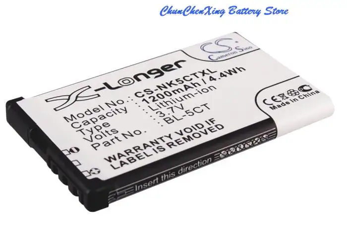 High Quality 1200mAh Battery BL-5CT for Nokia 5220,XpressMusic 5630 XpressMusic,6303 classic,6303 classic Illuvial