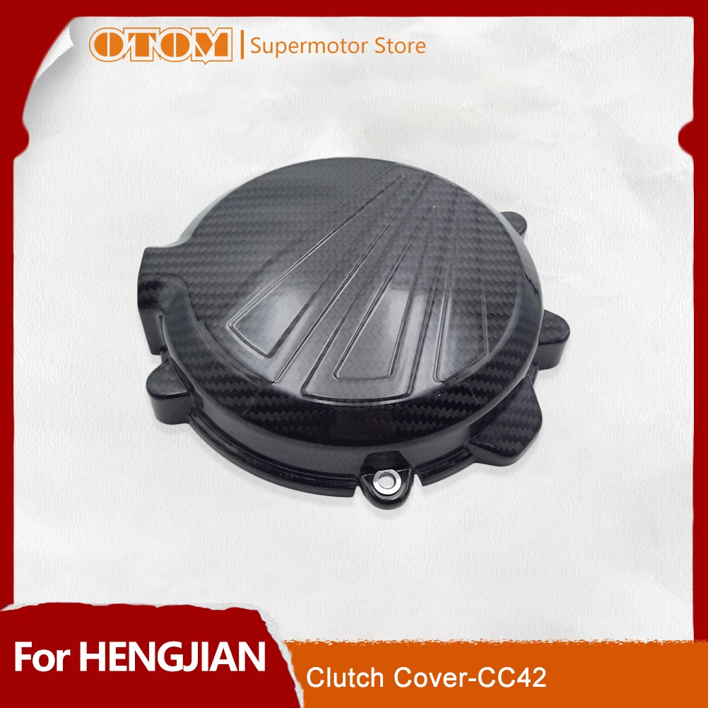 

OTOM Motorcycle Clutch Cover-CC42 Guard Protection Carbon Fiber For HENGJIAN Z300 Engine 2 Stroke Pit Dirt Bikes Off-road Parts