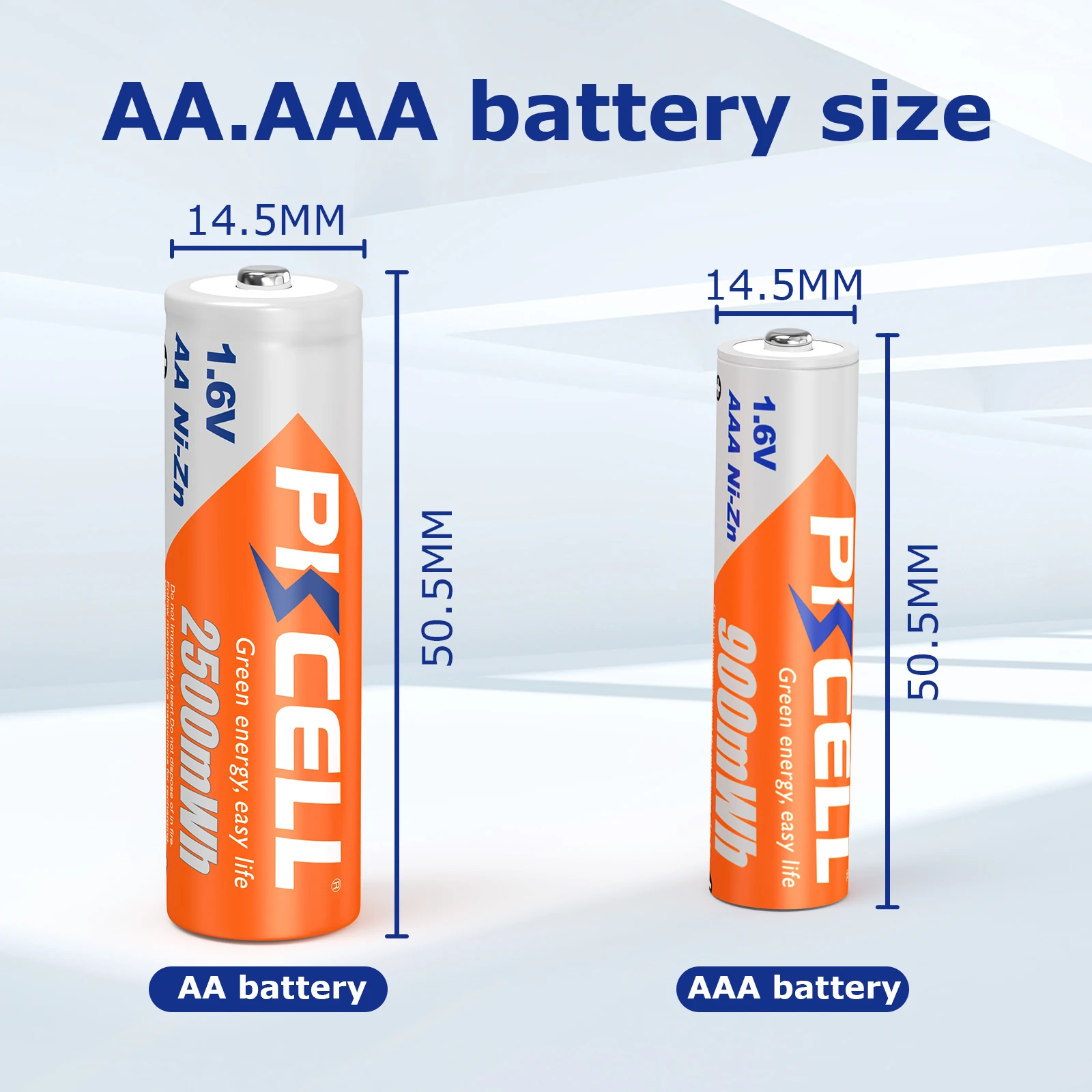 PKCELL 8 قطعة AA 2500MWH بطاريات + 8 قطعة ni-ZN AAA بطارية 900MWH 1.6 فولت NIZN AAA/AA بطاريات قابلة للشحن و 4 قطعة حامل صندوق البطارية