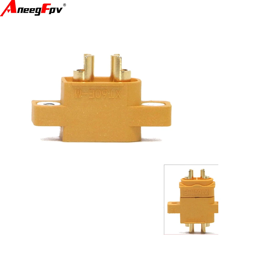 

1/2/5/AMASS XT60E-M Mountable Male Plug Connector 4.23g for Racing Models Multicopter Fixed Board DIY Spare Part
