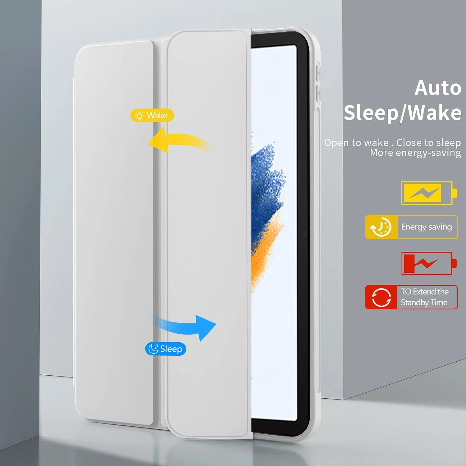 Tri-fold Flip Case For Samsung Galaxy Tab A8 2022 10.5 inch SM-X200 SM-X205 Magnetic Stand PU Leather Protective Cover view 2
