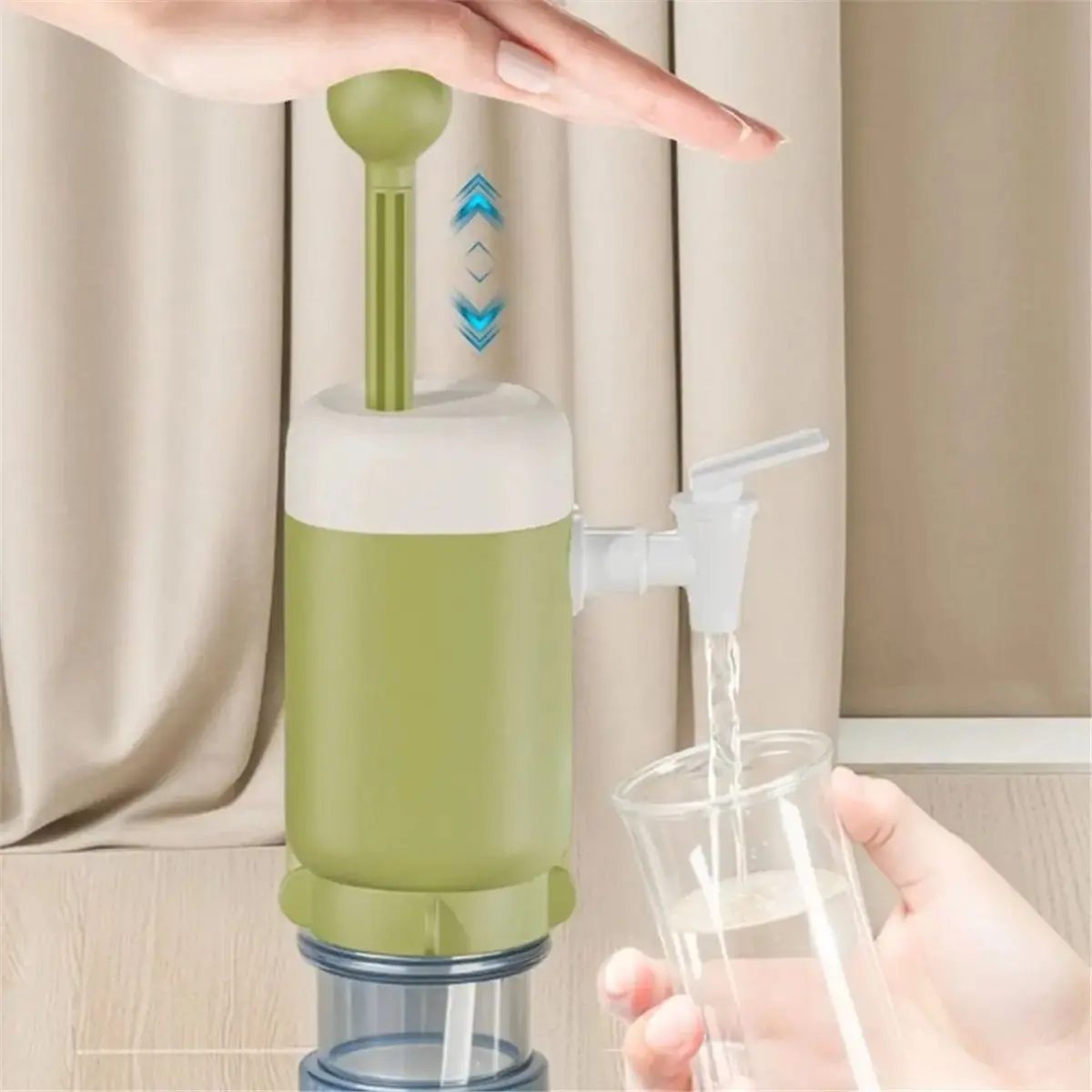(A02R] Portable Automatic Water Dispenser Hand Press Pump Bucket Water Pressure Pump for Easy Drinking Water Access view 5