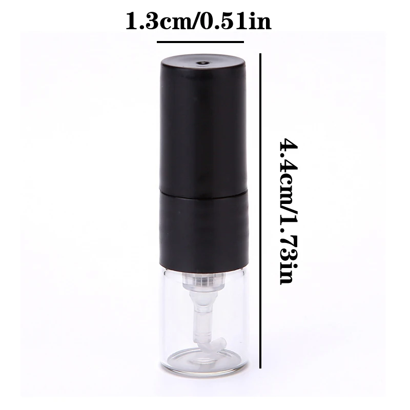 Perfume de vidro portátil Spray garrafa recarregável, bombeamento direto Sample Dispenser, Fine Press, 1ml, 5Pcs