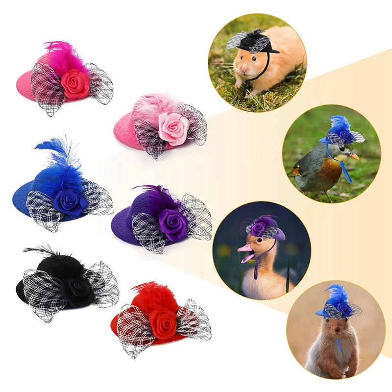 6 Pieces Chicken Hats For Hens Fit Chicken Clothes Costumes For Chickens Hats For Chickens Tiny Hats Small Animal Hats 7Cm