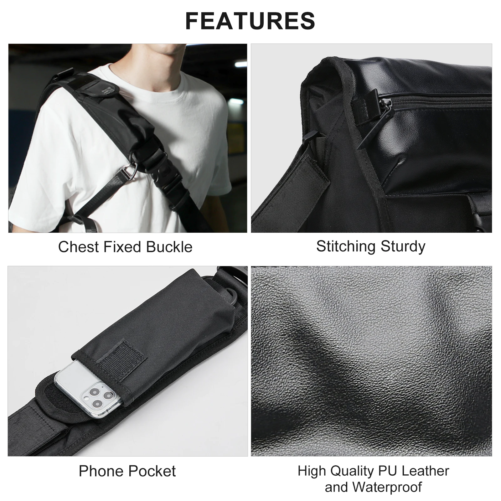 Sling Bag for Men Backpack Multipurpose Large capacity Crossbody Bag Shoulder Messenger Bag Travel Cycling Sports Daypack Purse