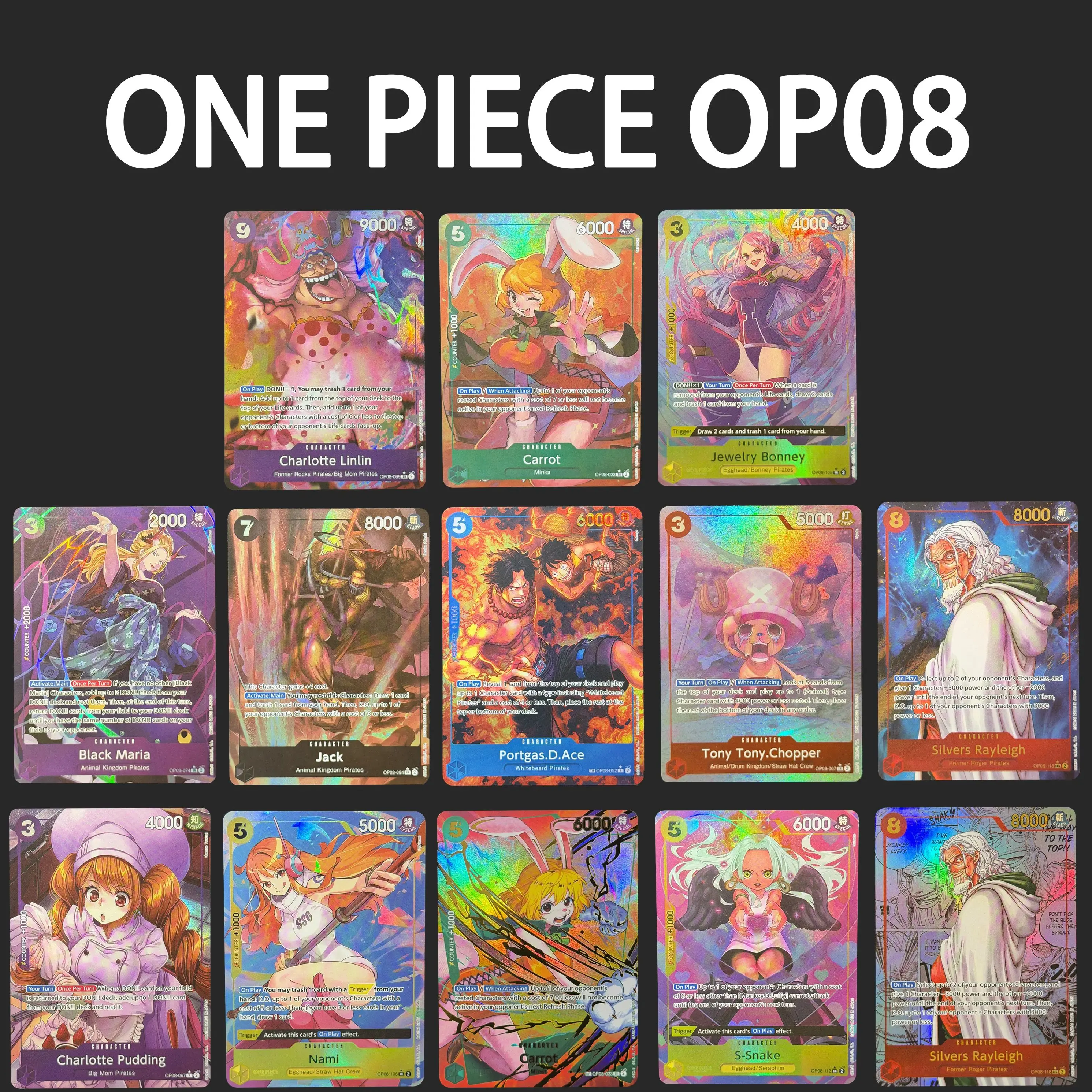 ONE PIECE TCG OPCG OP08 Two Legends Alternate Art/Parallel Rare Jack Ace Bonney Proxy Cards Great Playability Stunning Design