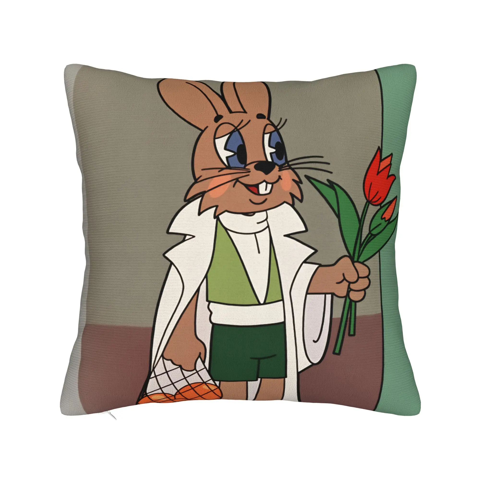 Pillow Case Russian Anime Nu Pogodi Comfy  Pillow Cover For Office Car Home Decor Funny Pillowcases